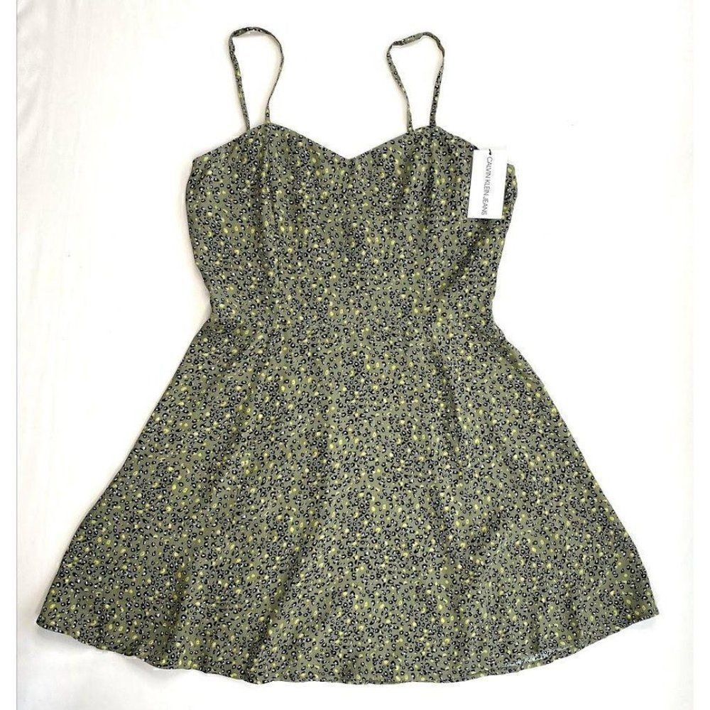 Calvin Klein A-Line Short Dress M Leopard-Print